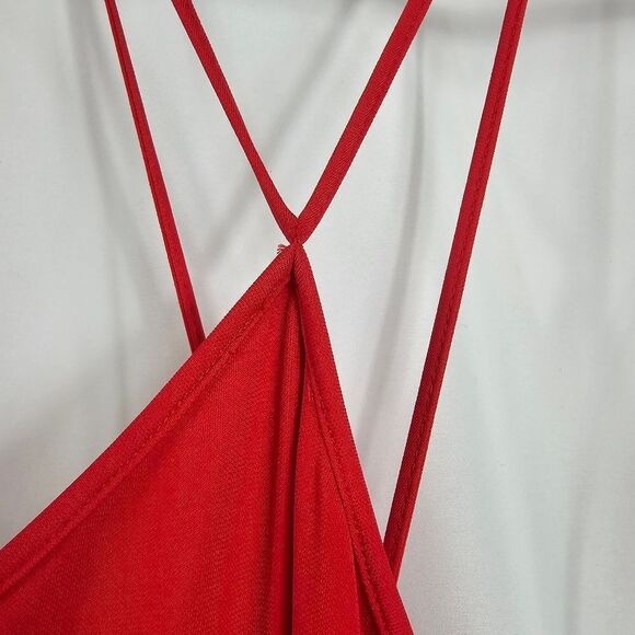 Fleur Du Mal High Neck Halter Slip Dress in Red - Size M - Picture 4 of 11